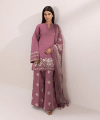 SUMMER- 3PC LAWN EMBROIDERED SHIRT MONARK PRINT DUPATTA & EMB TROUSER-3620