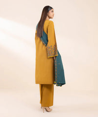 WINTER-3PC DHANAK EMBROIDERED SHIRT WITH DHANAK EMBROIDERED SHAWL AND TROUSER-4071