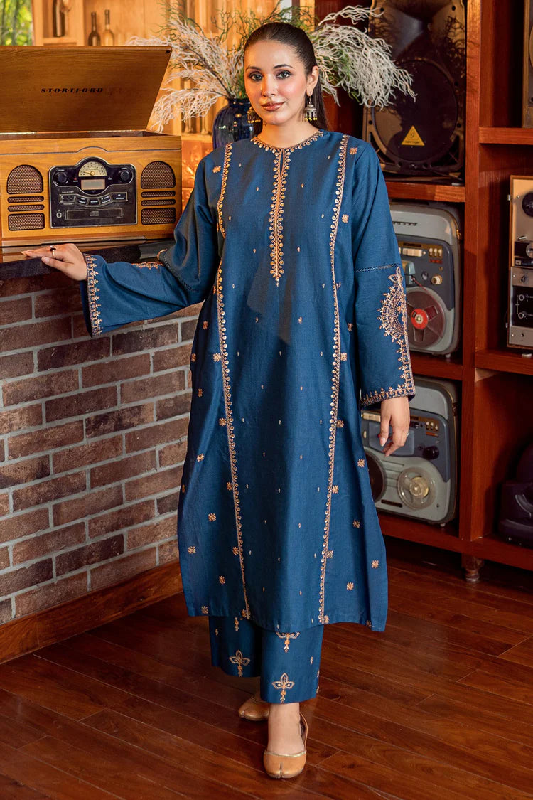 WINTER-2PC DHANAK EMBROIDERED SHIRT AND EMBROIDRED SLEEVES-133