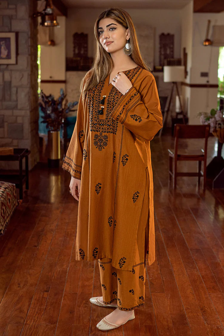 WINTER-2PC DHANAK EMBROIDERED SHIRT AND EMBROIDRED TROUSER-135