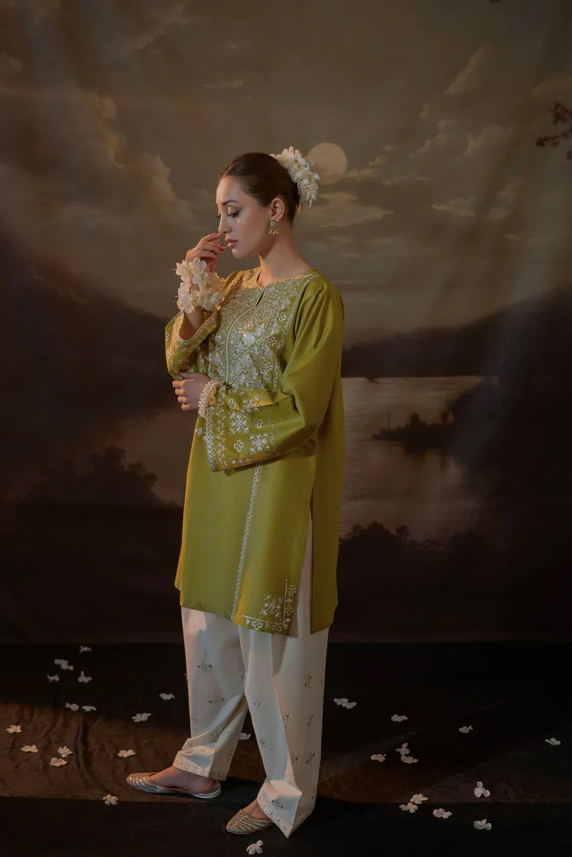 SUMMER-2PC SEQUIN LAWN EMBROIDERED SHIRT WITH SEQUIN LAWN EMBROIDERED TROUSER-3481