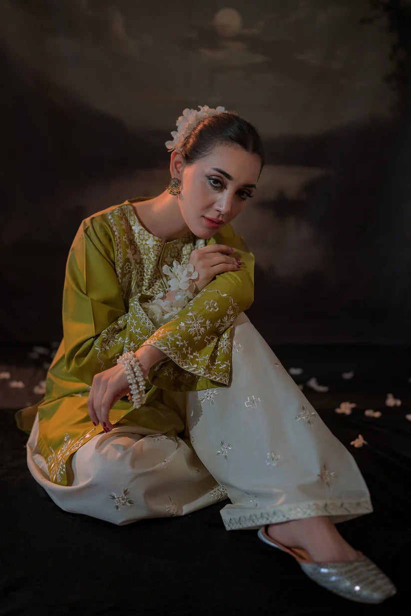 SUMMER-2PC SEQUIN LAWN EMBROIDERED SHIRT WITH SEQUIN LAWN EMBROIDERED TROUSER-3481