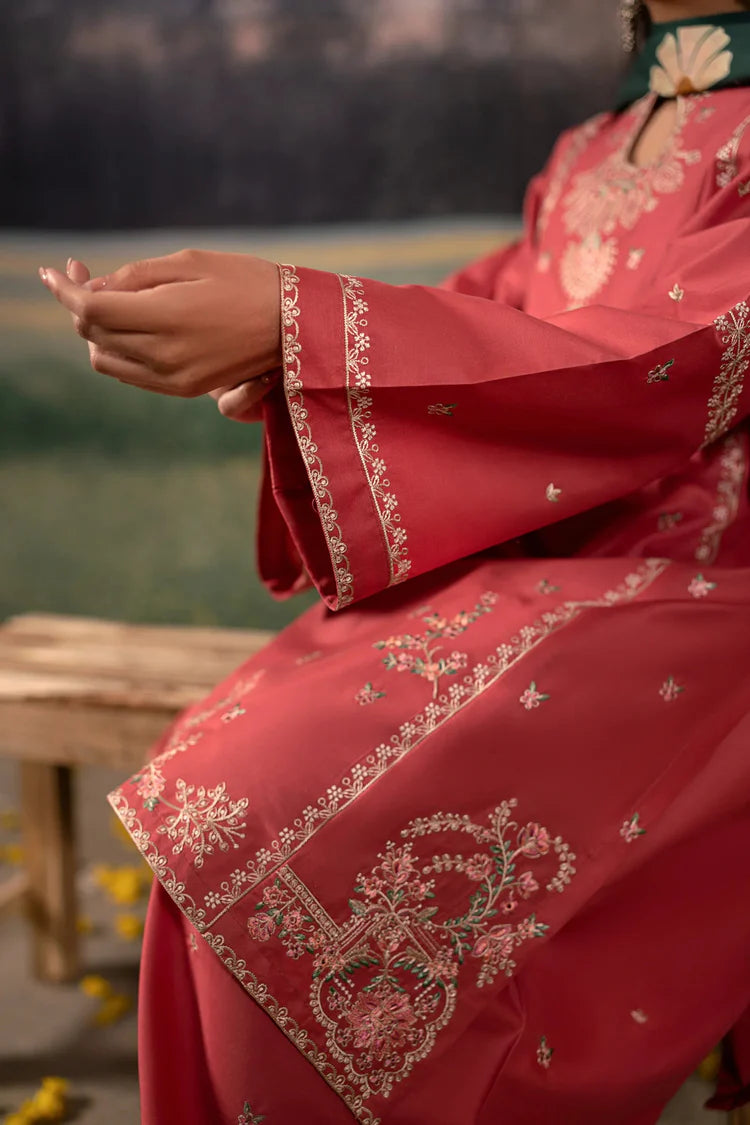 WINTER-3PC DHANAK EMBROIDERED SHIRT WITH COURTRAI PRINTED SHAWL AND EMB TROUSER-4203