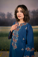 SUMMER-2PC LAWN EMBROIDRED SHIRT WITH LAWN EMBROIDRED TROUSER-3483