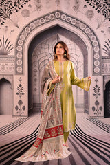 SUMMER- 3PC LAWN EMBROIDERED SHIRT WITH MONARK PRINTED DUPATTA AND EMB TROUSER-3788