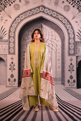 SUMMER- 3PC LAWN EMBROIDERED SHIRT WITH MONARK PRINTED DUPATTA AND EMB TROUSER-3788