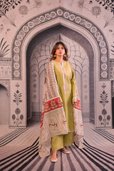 SUMMER- 3PC LAWN EMBROIDERED SHIRT WITH MONARK PRINTED DUPATTA AND EMB TROUSER-3788