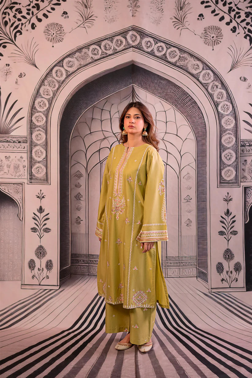 SUMMER- 3PC LAWN EMBROIDERED SHIRT WITH MONARK PRINTED DUPATTA AND EMB TROUSER-3788