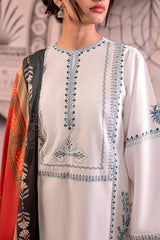 SUMMER-3PC LAWN EMBROIDERED SHIRT WITH MONARK PRINTED DUPATTA AND EMB TROUSER-3758