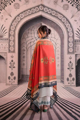 SUMMER-3PC LAWN EMBROIDERED SHIRT WITH MONARK PRINTED DUPATTA AND EMB TROUSER-3758