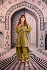 WINTER-3PC DHANAK EMBROIDERED SHIRT WITH COUTRAI PRINTED SHAWL & EMB TROUSER-4126