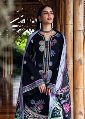 WINTER-3PC DHANAK EMBROIDERED SHIRT WITH COURTRAI WOOL PRINT SHAWL AND TROUSER-4415