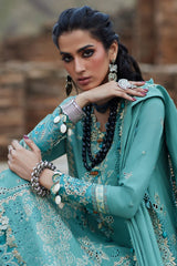 WINTER-3PC DHANAK CHIKAN EMBROIDERED SHIRT WITH DHANAK EMBROIDRED SHAWL & TROUSER -4239