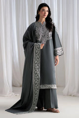WINTER-3PC DHANAK EMBROIDERED SHIRT WITH DHANAK EMBROIDERED SHAWL AND TROUSER-5289 (Copy)