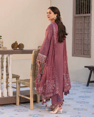 WInter-3PC DHANAK SEQUENCE EMBROIDERED SHIRT WITH CHIFFON EMBROIDERED DUPATTA AND TROUSER-4087