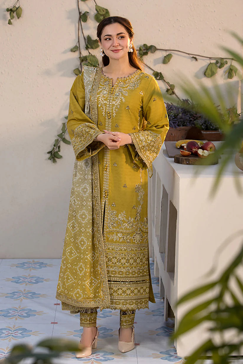 WINTER-3PC DHANAK SEQUINS EMBROIDERED SHIRT WITH WOOL PRINTED EMB SHAWL & TROUSER-5103