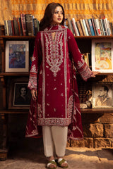 Winter- 3PC DHANAK EMBROIDERED SHIRT WITH BAMBER CHIFFON EMBROIDRED DUPATTA-4067