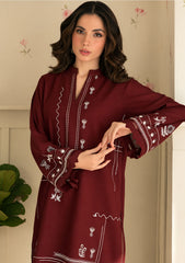 WINTER-2PIECE DHANAK EMBROIDERED SHIRT WITH DHANAK EMB TROUSER-15145