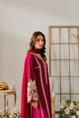 WINTER-3PC DHANAK EMBROIDERED SHIRT WITH DHANAK SHAWL AND TROUSER-4290