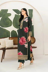 WINTER-3PC-SHAMOZE SILK PRINTED EMB SHIRT WITH SILK PRINTED DUPATTA AND SILK TROUSER-9013