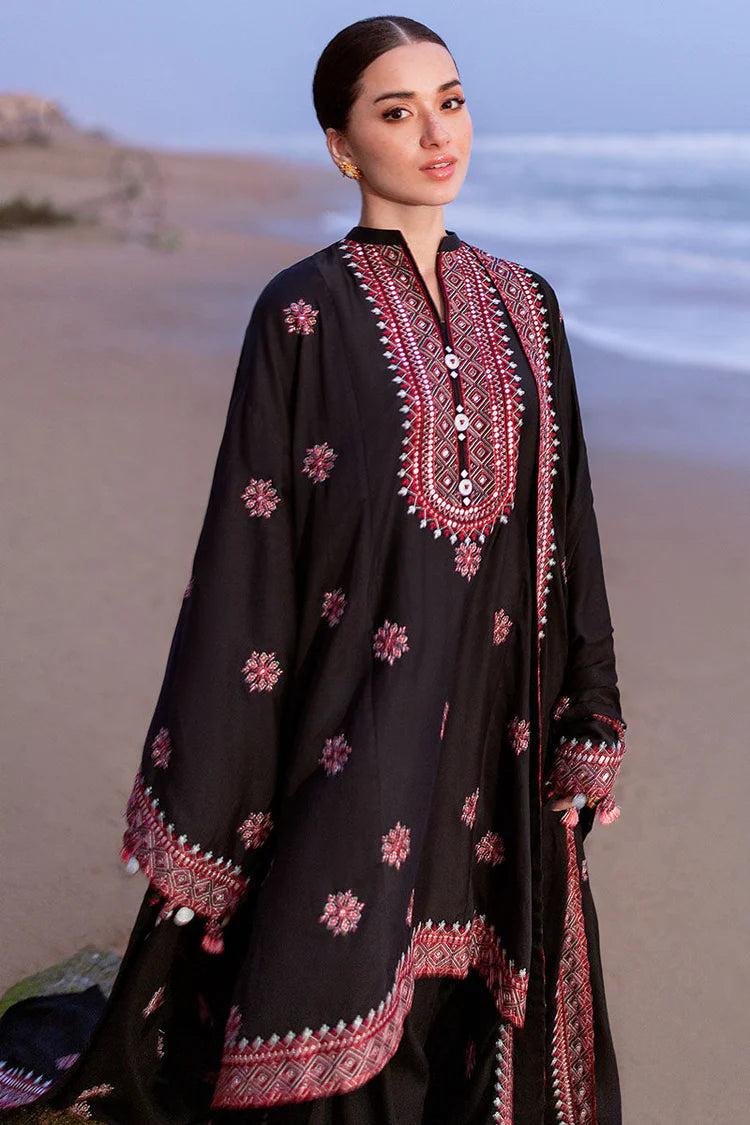 WINTER-3PC DHANAK EMBROIDERED SHIRT WITH DHANAK EMBROIDERED SHAWL AND TROUSER-4336