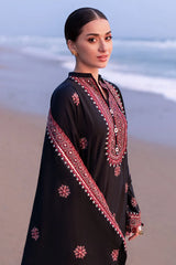 WINTER-3PC DHANAK EMBROIDERED SHIRT WITH DHANAK EMBROIDERED SHAWL AND TROUSER-4336