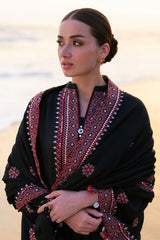 WINTER-3PC DHANAK EMBROIDERED SHIRT WITH DHANAK EMBROIDERED SHAWL AND TROUSER-4336