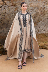 WINTER-3PC DHANAK EMBROIDERED SHIRT WITH DHANAK EMBROIDERED SHAWL AND TROUSER-4337