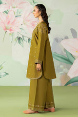 WINTER-3PC DHANAK SEQUIN EMBROIDERED SHIRT WITH COTTON NET EMBROIDERED DUPATTA AND TROUSER-4194