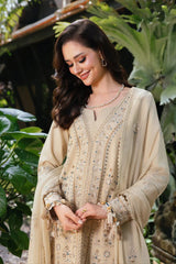 SUMMER-3PC LAWN EMBROIDERED SHIRT WITH KHAADI NET EMBROIDERED DUPATTA AND TROUSER -4658