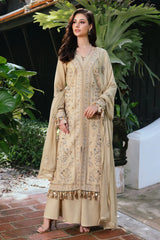 SUMMER-3PC LAWN EMBROIDERED SHIRT WITH KHAADI NET EMBROIDERED DUPATTA AND TROUSER -4658