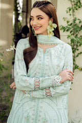 SUMMER-3PC LAWN EMBROIDERED SHIRT WITH ORGANZA EMB DUPATTA AND TROUSER-4624
