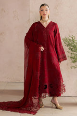 WINTER-3PC DHANAK EMBROIDERED SHIRT WITH DHANAK EMBROIDERED SHAWL AND TROUSER-5305