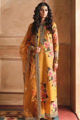 WINTER-3PC SHAMOZE SILK PRINTED EMBROIDERED SHIRT WITH SOFT SILK PRINTED EMB DUPATTA & EMB TROUSER-1726