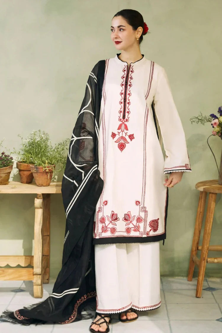 SUMMER- 3PC LAWN EMBROIDERED SHIRT WITH DIAMOND PRINTED DUPATTA-2738