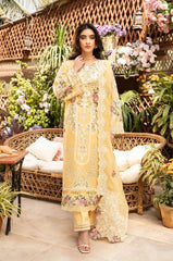 SUMMER-3PC LAWN CHIKANKARI EMBROIDERED SHIRT WITH KHADDI NET EMBROIDERED DUPATTA AND TROUSER-4729