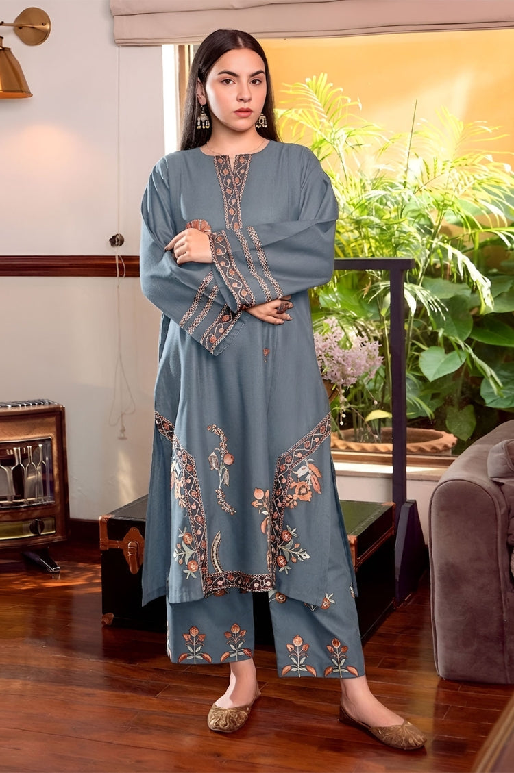 SUMMER-2PC LAWN EMBROIDERED SHIRT AND EMBROIDRED TROUSER-64