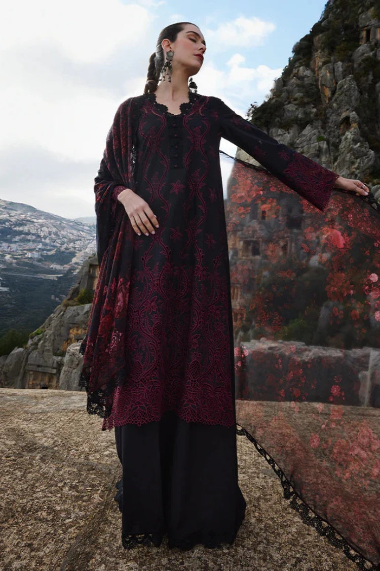 SUMMER-3PC LAWN EMBROIDERED SHIRT WITH CHIFFON PRINTED DUPATTA AND TROUSER-4543