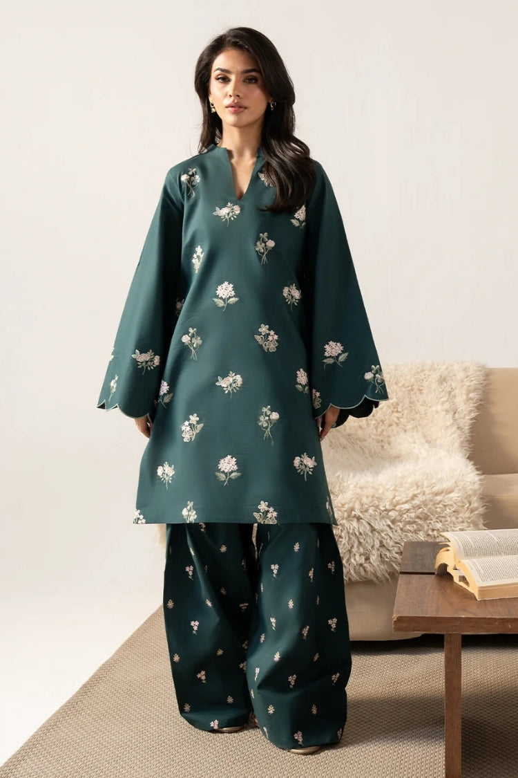 WINTER-2PIECE DHANAK EMBROIDERED SHIRT WITH DHANAK EMB TROUSER-15077