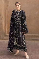 WINTER-3PC DHANAK EMBROIDERED SHIRT WITH COURTRAI WOOL PRINTED EMB SHAWL AND TROUSER-5148