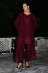 WINTER-2PIECE DHANAK EMBROIDERED SHIRT WITH DHANAK EMB TROUSER-15086