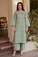 WINTER-2PIECE DHANAK EMBROIDERED SHIRT WITH DHANAK EMB TROUSER-15036