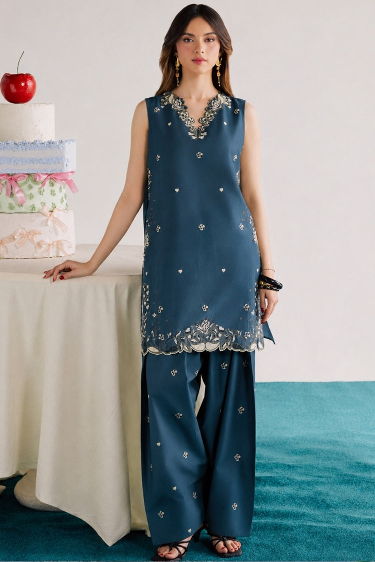 WINTER-2PIECE DHANAK EMBROIDERED SHIRT WITH DHANAK EMB TROUSER-15064