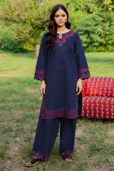 WINTER-2PIECE DHANAK EMBROIDERED SHIRT WITH DHANAK EMB TROUSER-15011