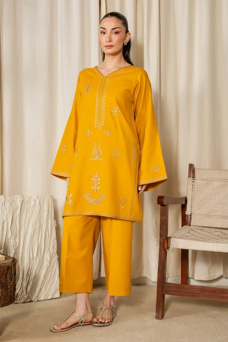 WINTER-2PIECE DHANAK EMBROIDERED SHIRT WITH DHANAK EMB TROUSER-15079