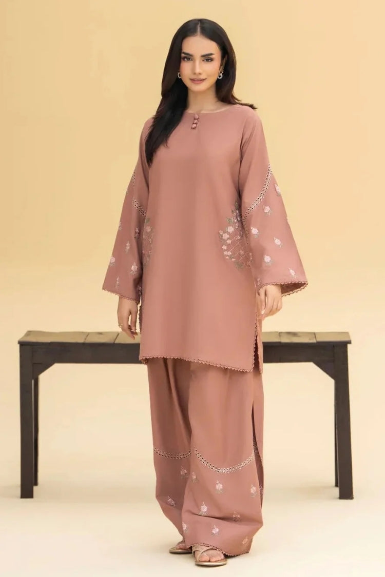WINTER-2PC DHANAK EMBROIDERED SHIRT WITH EMBROIDERED TROUSER-15051