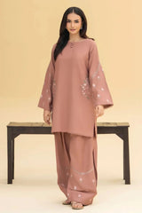 WINTER-2PC DHANAK EMBROIDERED SHIRT WITH EMBROIDERED TROUSER-15051