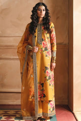 WINTER-3PC SHAMOZE SILK PRINTED EMBROIDERED SHIRT WITH SOFT SILK PRINTED EMB DUPATTA & EMB TROUSER-1726