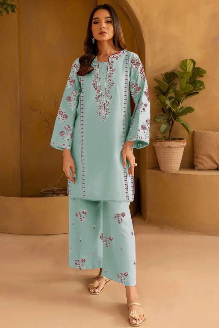 WINTER-2PIECE DHANAK EMBROIDERED SHIRT WITH DHANAK EMB TROUSER-15095