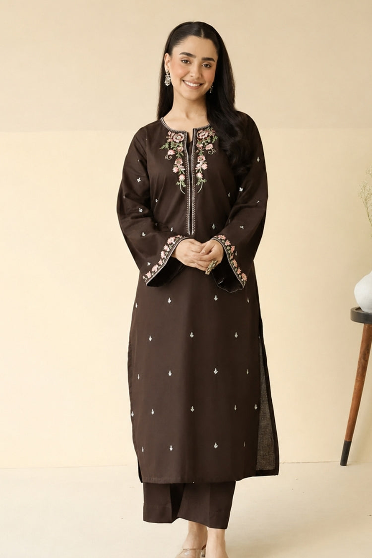 WINTER-2PIECE DHANAK EMBROIDERED SHIRT WITH DHANAK EMB TROUSER-15113